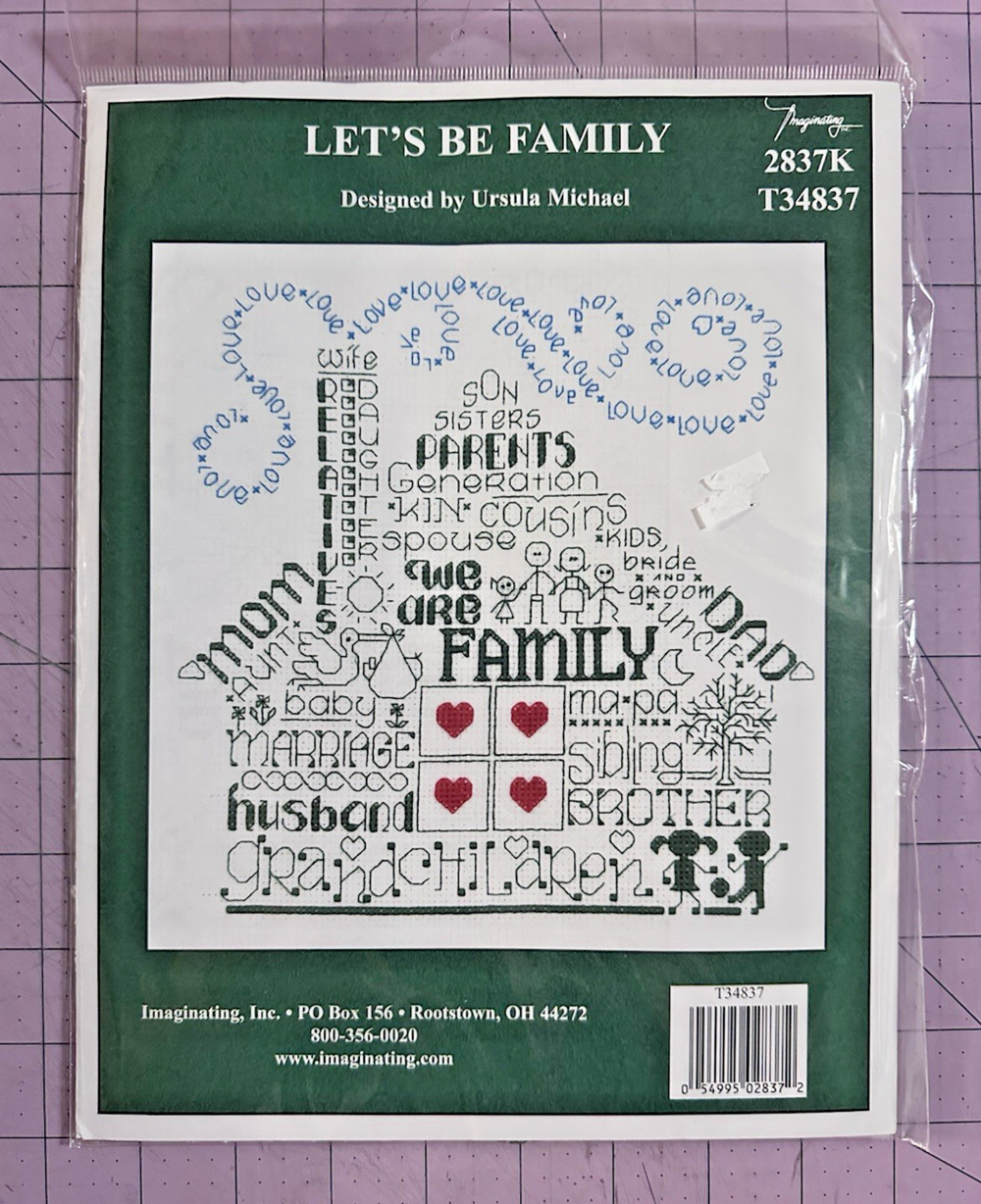 NEW Imaginating "Let's Be Family " Counted Cross Stitch Kit by Ursula Michael